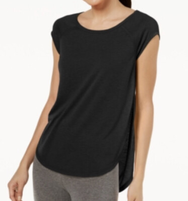 Calvin Klein Performance Women's Cap-Sleeve V-Back Fitness T-Shirt Black XS-M
