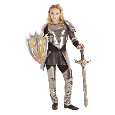 Teen Girls Warrior Snow Knight Silver Armor Halloween Costume