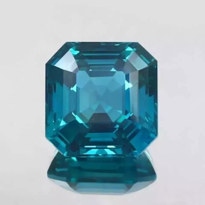 Natural Certified Blue Green Sapphire Asscher Cut 11-12 Ct Loose Gemstone