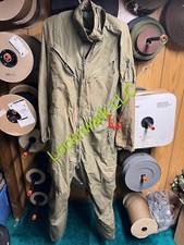 80s Vintage Medium Reg Green Military Combat Vehicle Crewman Coveralls Jumpsuit
