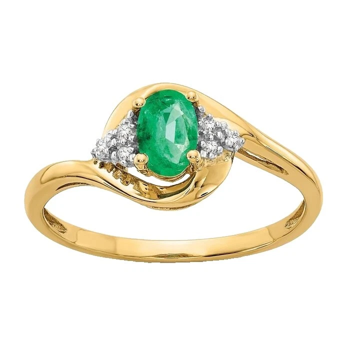 Banda Chapado en Oro Amarillo Esmeralda Anillos de Moda