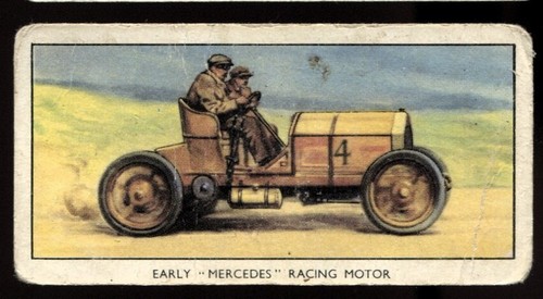 Tabakkarte, Teofani, Transport damals & heute, 1939, früher Mercedes Rennmotor, #17