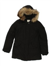 Gas Womens Hooded Padded Jacket Uk 14 Large Black Polyamide Aj02
