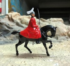 VINTAGE BRITAINS MOUNTED GUARD ON BLACK WALKING HORSE B  54MM