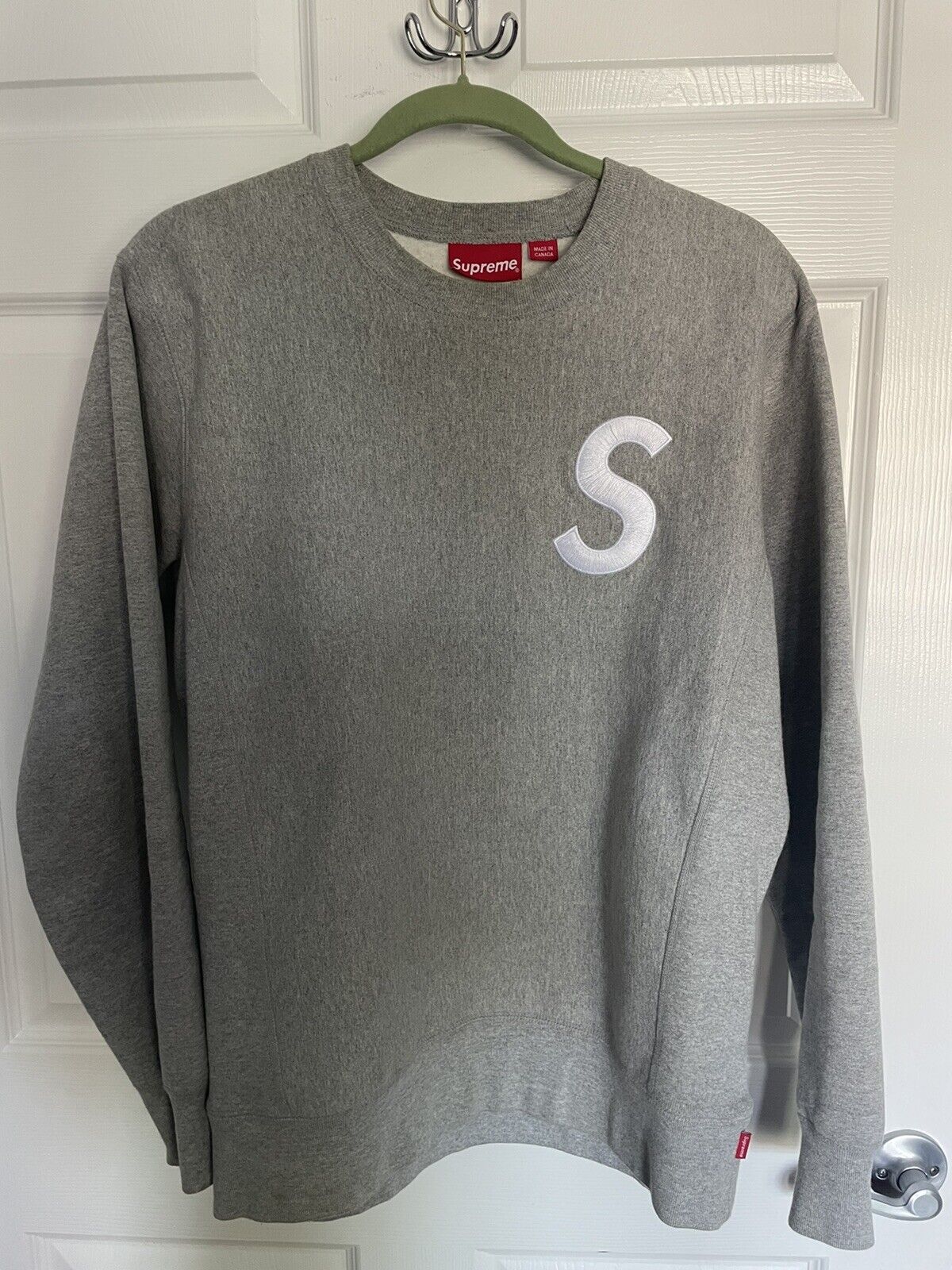 Supreme S Logo Crewneck Gray Men’s Medium (Authentic)