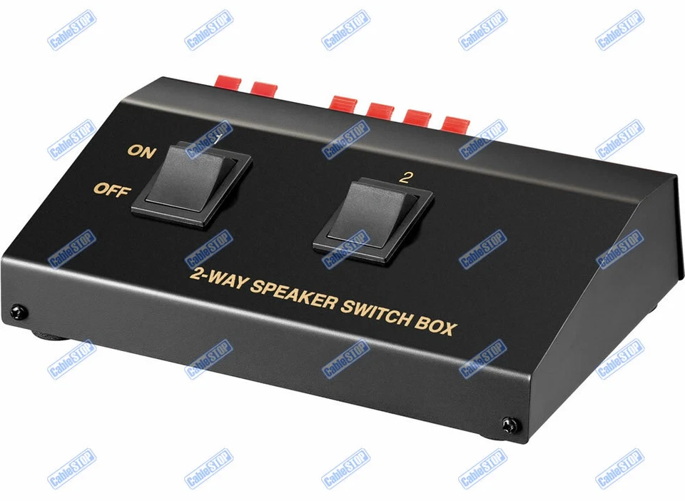 2 WAY SPEAKER SWITCH BOX AUDIO SPLITTER SELECTOR FOR 2 PAIRS OF AMP SPEAKER - Image 2 of 3