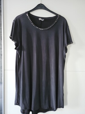 Divided H&M - Kleid Shirtkleid Minikleid Longshirt Nieten schwarz Gr. XL