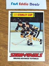TOPPS HOCKEY 1977 STANLEY CUP SEMI-FINALS CARD 263 BRUINS ADVANCE TO FINALS