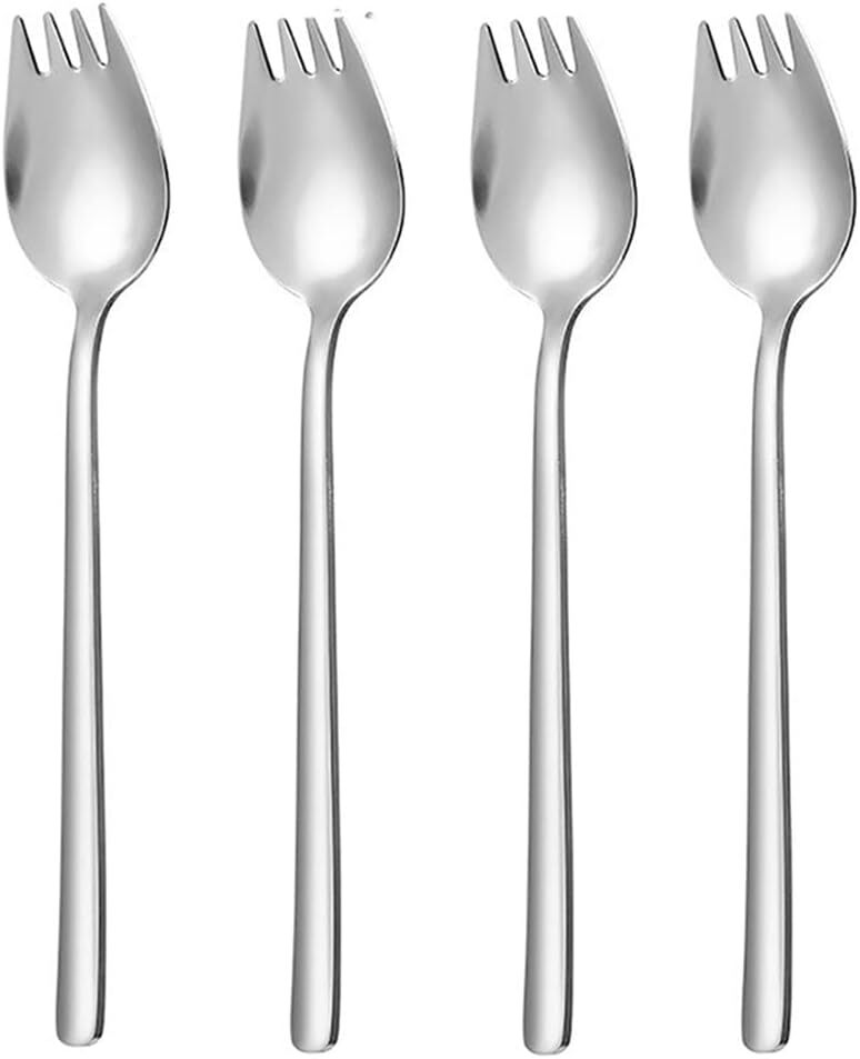 Salad Forks, 4-Pack 18/10 Stainless Steel Sporks, 7.4-Inch Long Set of 4