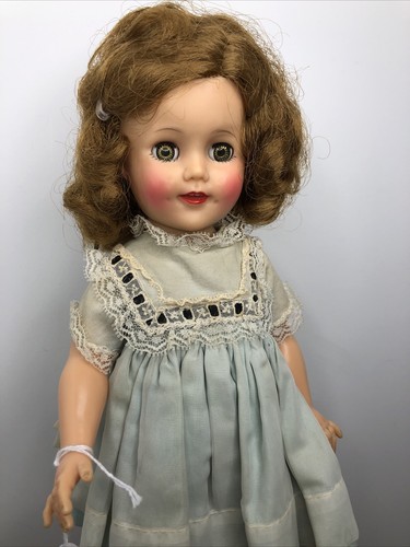 14" Vintage Ideal Shirley Temple Puppe Vinyl 1960er mit Etikett blau elegante Schuhe CO - Bild 2 von 12
