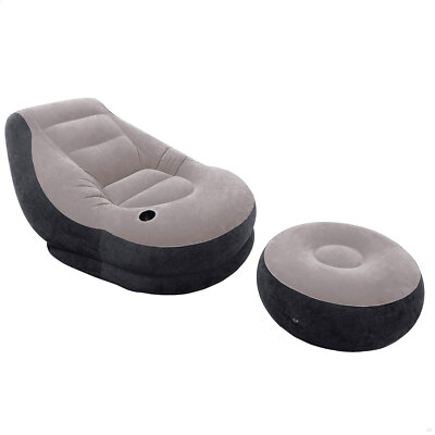 Intex Lounge Sessel mit Fußhocker aufblasbar 130x99x76cm Camping Hocker Sitz