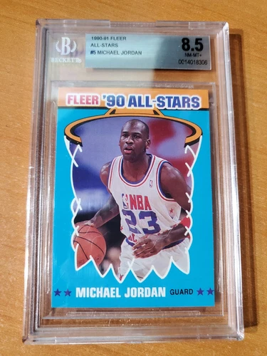 1990-91 90 Fleer ALL-Stars Michael Jordan Card #5 BGS 8.5 NM-MT+