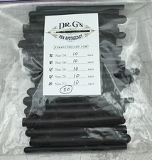 Fountain Pen Rubber Ink Sac Bladder 50 sac assortment 10 ea sizes 14 16 18 20 22