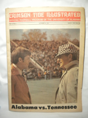 Vintage 1975 Alabama Crimson Tide Illustrated Tennessee Program 70s Bama UA Vols