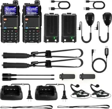 5RM Ham Radio 10W Long Range Handheld NOAA Weather Receiver 2500mAh Battery R...