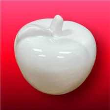 white ceramic apple figure for desk Cool Fun teacher gift Life Size Paper Weight