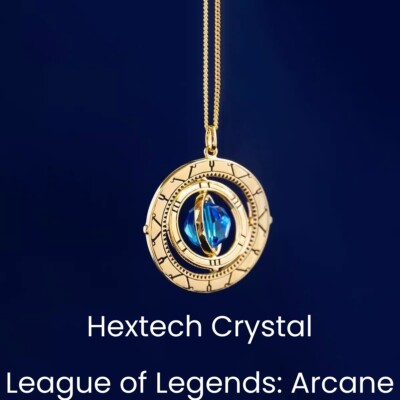 League of Legends: Arcane rotatable Hextech crystal zircon necklace pendant