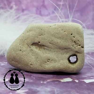 HOLEY HAG STONE NATURAL SURF TUMBLED BEACH ROCK WISHING GOOD LUCK FAIRY #1419