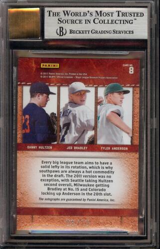 2011 Elite Building Blocks Signatures #8 Hultzen/Bradley/Anderson BGS 8.5 Auto10 - Foto 2 di 2