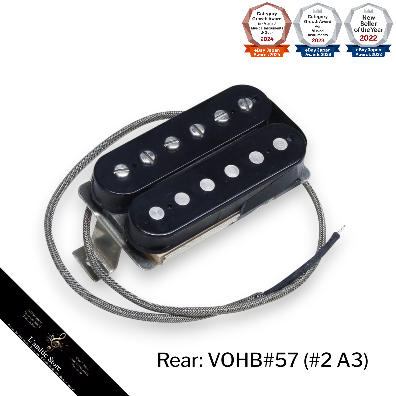 TONEISM PICKUPS VOHB VOHB57 Rear 2 A3 Double Black Guitar Pickup Iwanade Japan