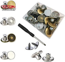 Jean Buttons No Sew 20 Sets Replacement Jean Buttons 17Mm Combo Copper Tack Butt