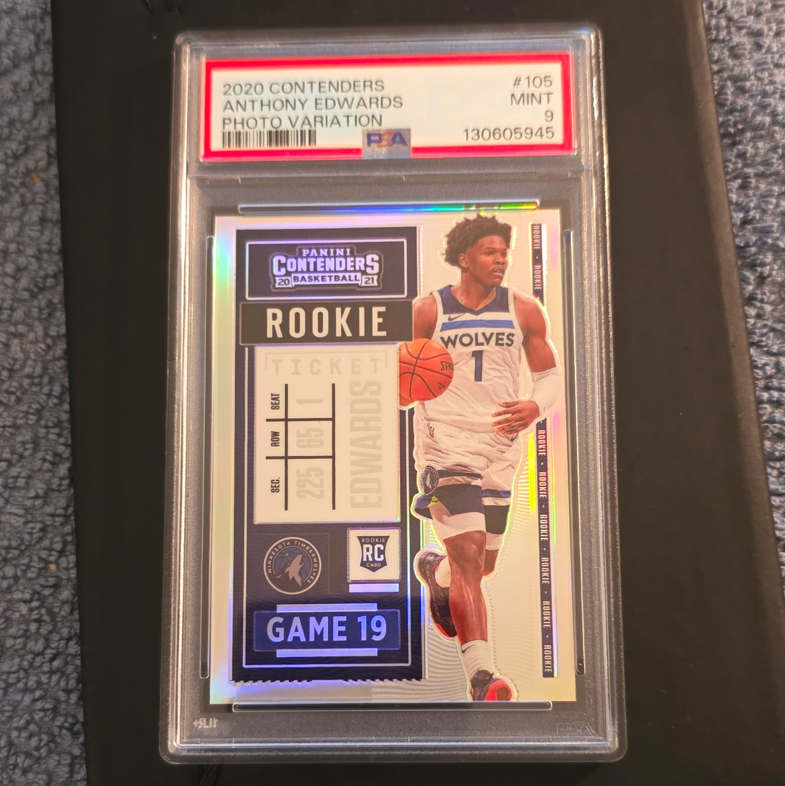 Panini 2020-21 Contenders Anthony Edwards Rookie Ticket Premium Photo Var #105 view 1
