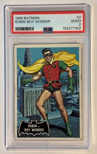 1966 Topps Batman Black Bat #2 Robin - Boy Wonder — PSA 2