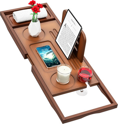 Premium Bamboo Bathtub Tray Caddy - Bath Tub Tray Table for Bathtub - Bath Caddy