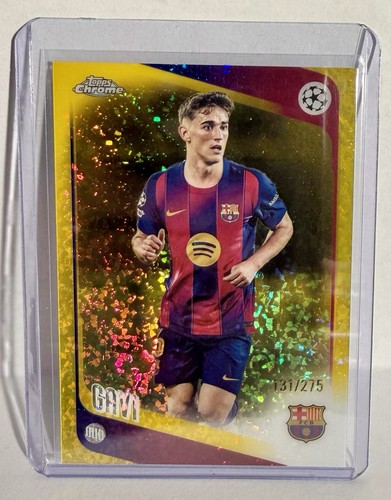 2025-26 Topps Chrome UEFA Club Competitions Gavi Yellow Mini Diamond /275 #132
