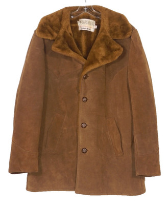 Vintage Schott Bros Brown Suede Rancher Western Sherpa Jacket Size 42