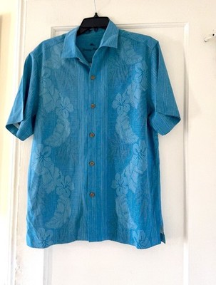 Tommy Bahama Men's Maui Border Short Sleeve Silk Camp Shirt Size S