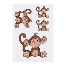 4 x 'Sitting Baby Monkey' Temporary Tattoos / Transfers TO00074960 