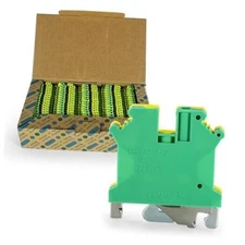 100PCS USLKG5 Wire Terminal Block DIN Rail Ground Circuit 100pcs Green
