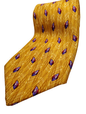 ROBERT TALBOTT Handmade in USA 100% Silk Tie Men's Gold Necktie NEW