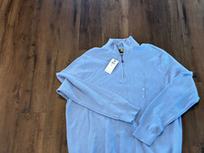 NWT XL Ralph Lauren Polo Quarter Zip 1/4 LS Pullover Sweater Blue Classics 138
