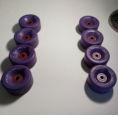 Roller Skate Wheels - Rollerbones 57mm 101A 8pk Purple w/ 8mm Bearings