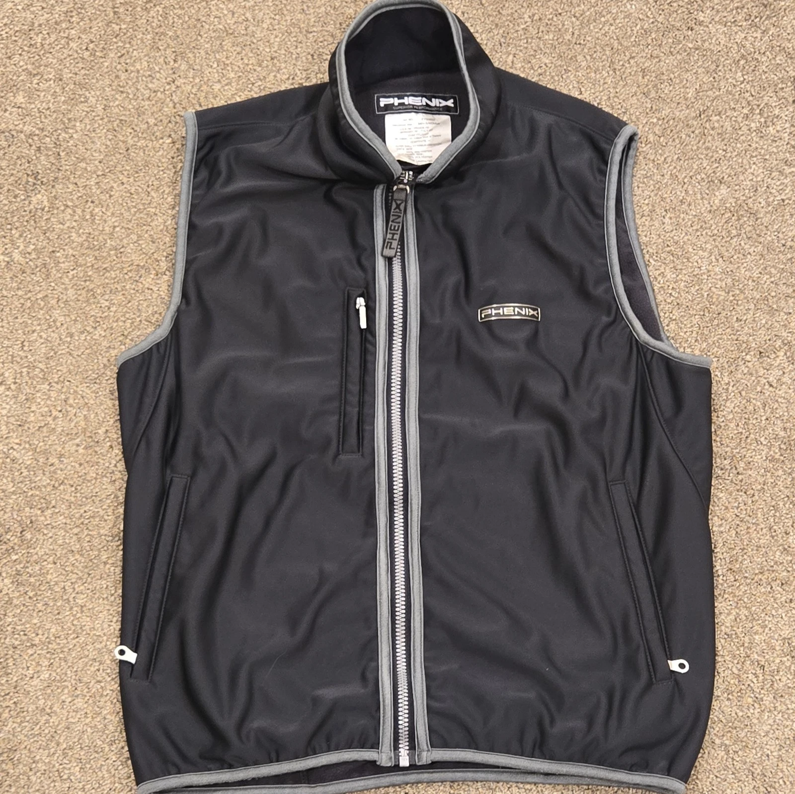 Phenix Mock Neck Midweight Sleeveless Zipper Pockets Ski Vest, Medium, Black EUC - product detail image 1