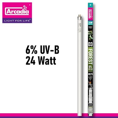 Arcadia Lampe T5 D3 Forest 6% UV-B Terrarium Röhre UVB-Lampe 24 Watt 550 mm