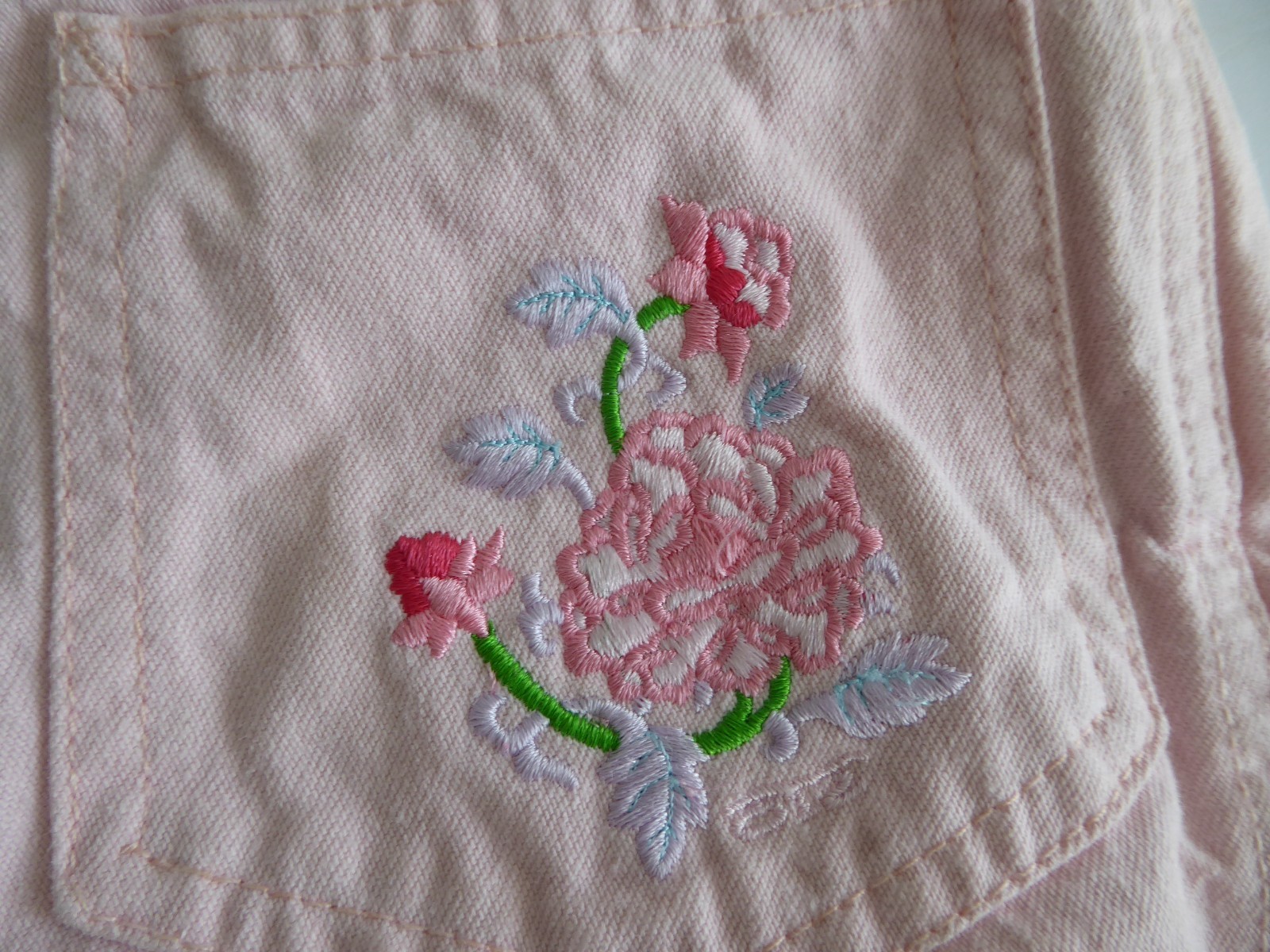 Rare Reversible Vintage Benetton 012 Girls Cotton Jeans Italy Made, lined Sz 2/4 image 5