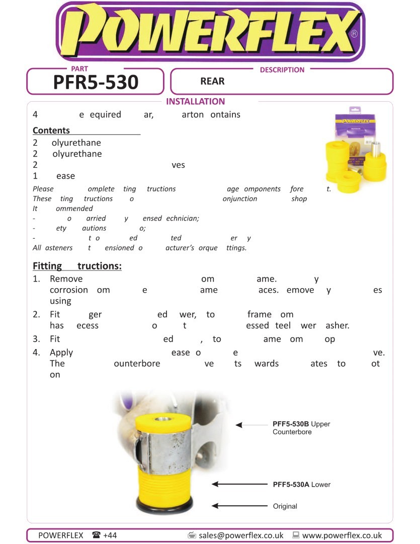 PFR5-530H Powerflex Heritage Rear Subframe Mounting Bushes
