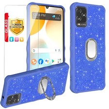 for BLU View 5 Pro Case with Tempered Glass Screen ProtectorMirror RingGlitte...