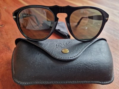 Persol Vintage 649 Sonnenbrille Schwarz Grün Herren 55#20 Steve McQueen
