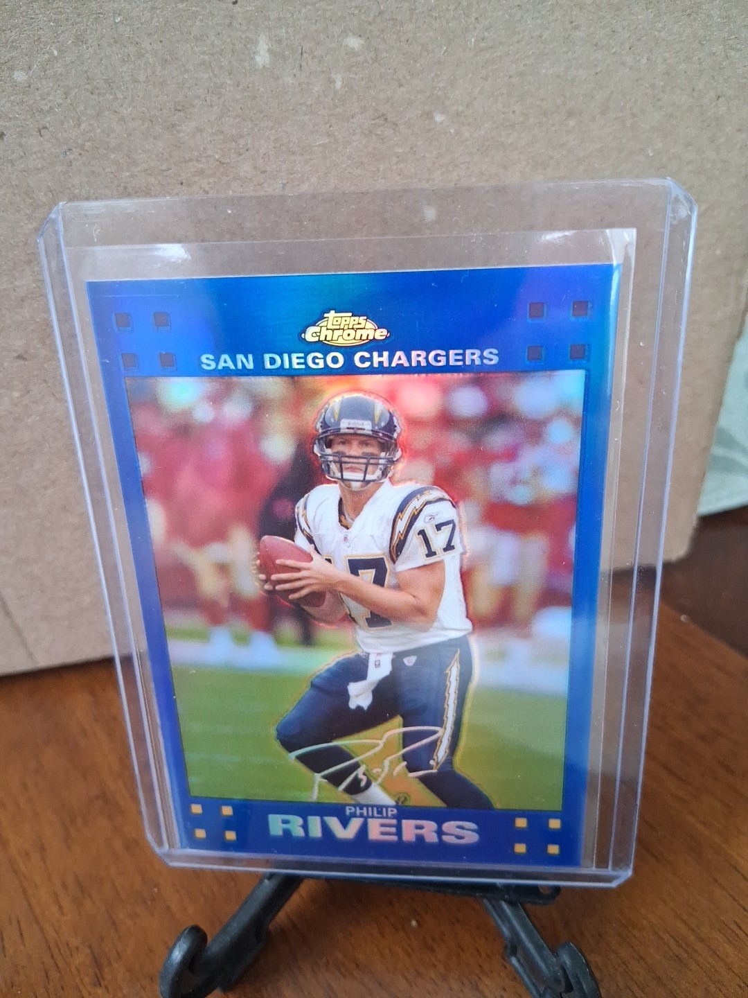 2007 Topps Chrome Philip Rivers BLUE REFRACTOR COLOR MATCH #TC8