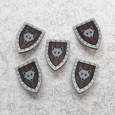 5-pack Custom Wolf  Shield Accessories for Minifigure c11w55