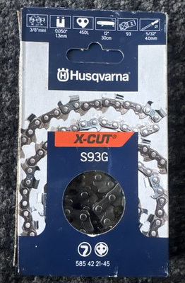 #ad Husqvarna 12quot; X Cut S93G Chainsaw Chain 3 8quot; Mini 45DL .050quot; Gauge NEW $14.25