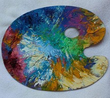 Art palette, used, wooden 5
