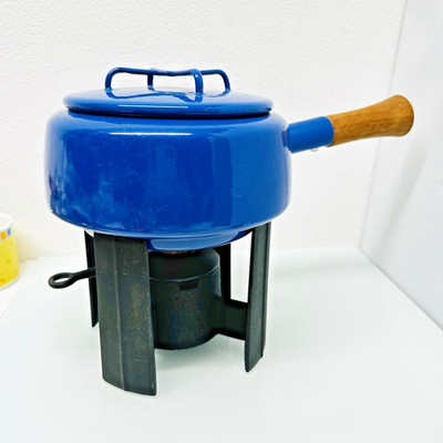 Dansk Design Quistgaard Fondue Kobenstyle Kasserole Blau Gusseisen Emaille