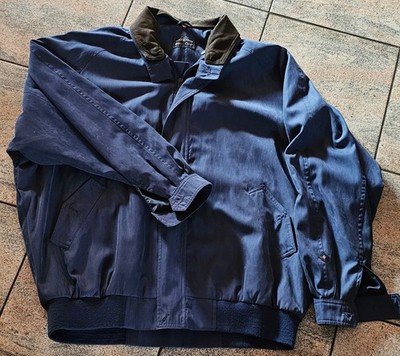 Blouson Bison Club blau  XXL mit Lederkragen - Vintage Look wie neu