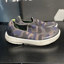 Oofos Oomg Eezee Low Women’s Size 11 Camo Blue Green Comfort Slip On Shoes 