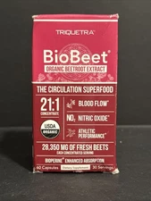 BioBeet® Max Strength Beet Root Capsules 211 Concentrate Each Serving Exp 03/27